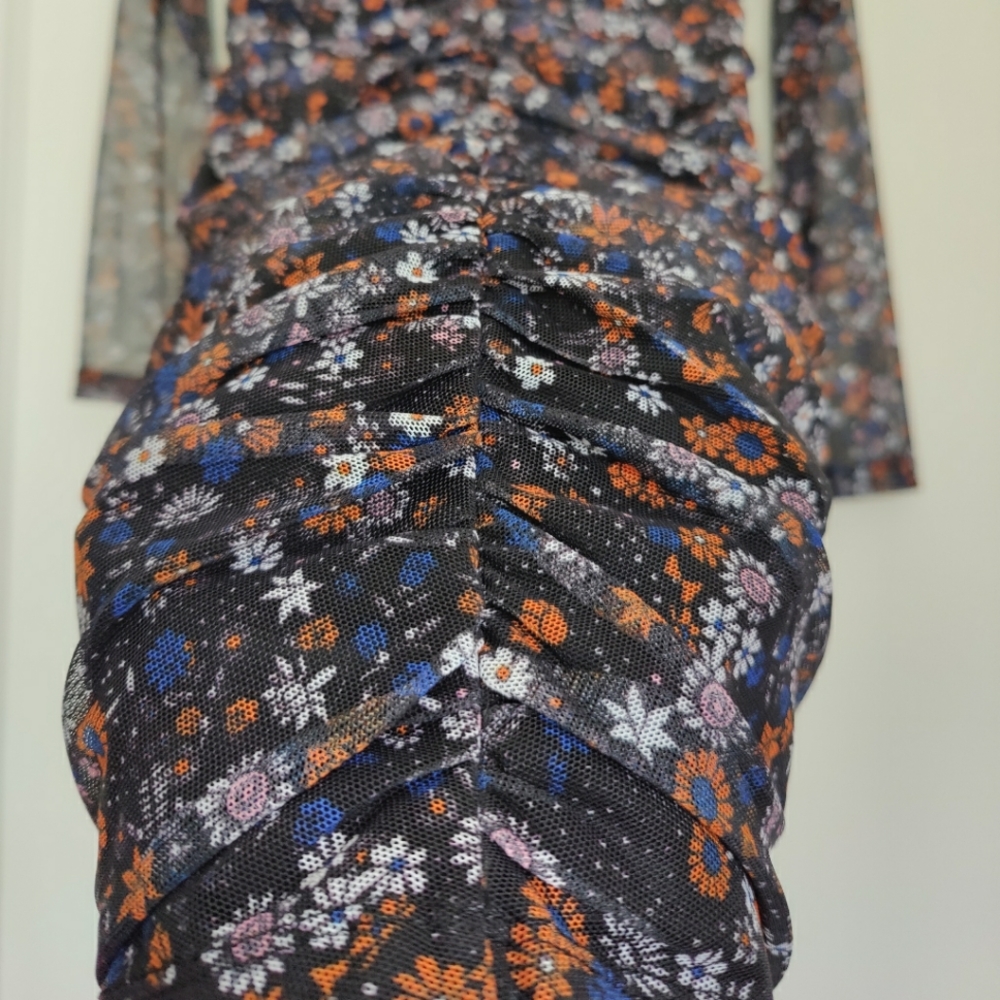 BCBGeneration Dark Mesh Floral Mini Dress | 8 - Picture 11 of 16